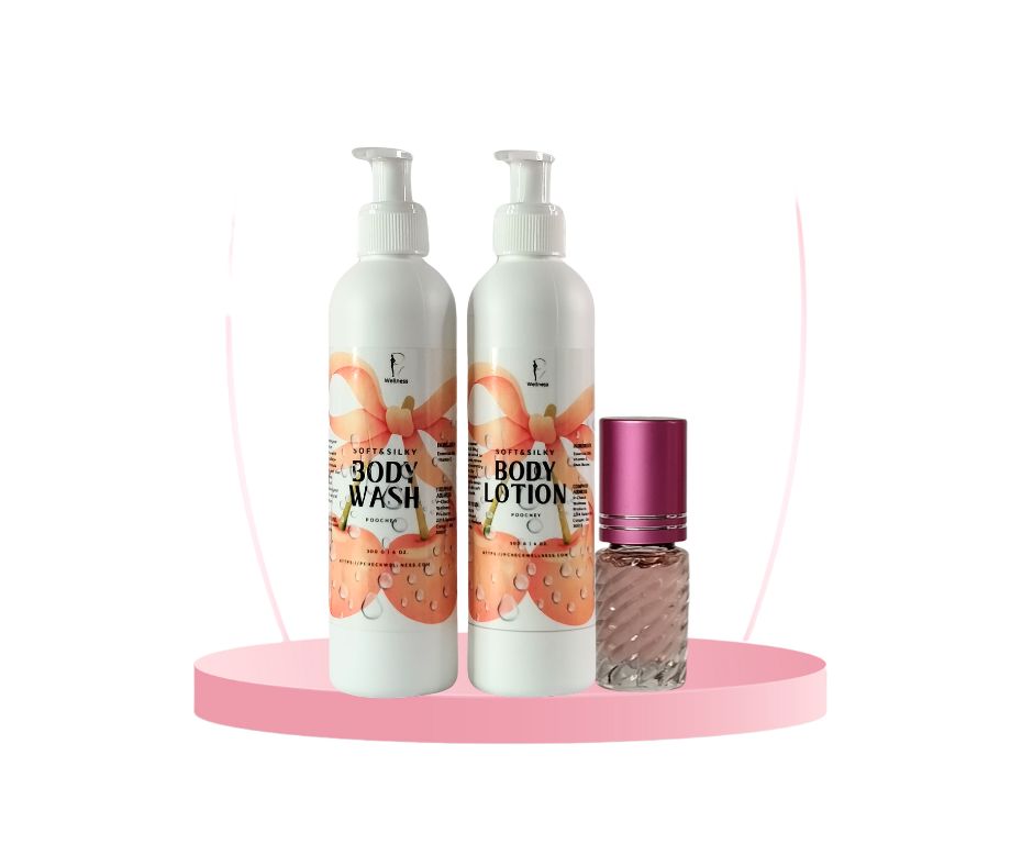 Soft & Silky Body Wash and Lotion with Body Oil Set- Poochey
